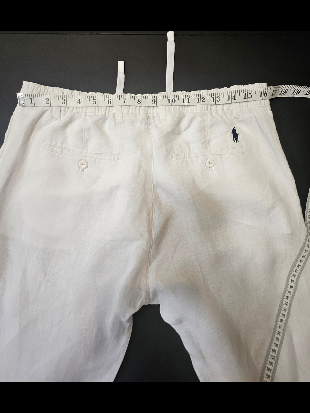 Polo Ralph Lauren Pants White Drawstring Tapered Men Size W33 L34 (Fits Like 29) - Picture 12 of 16